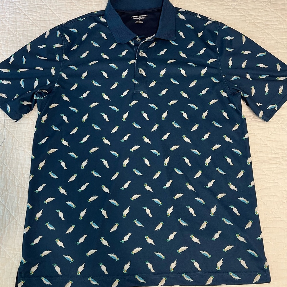 Amazon Essentials Parakeet Polo Golf Shirt Size M